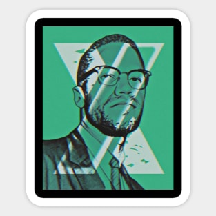 Malcolm X Green Sticker